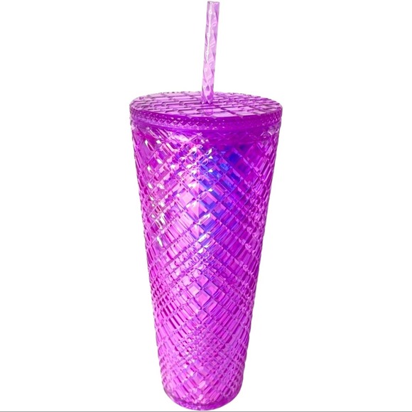 NWT Starbucks Jeweled Taffy Pink Purple Cold Cup Tumbler - 2023 - Venti 24 oz - Picture 3 of 8